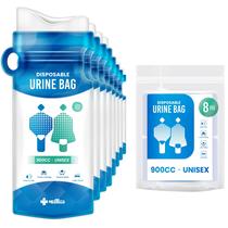 Bolsa de urina Medtecs descartável de 900 ml de emergência, 8 unidades