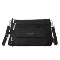 Bolsa de uso diário original Baggallini preta de nylon para mulheres