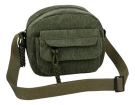 Bolsa De Veludo Cotele Feminina Transversal Cor Verde Bolsa De Veludo Cotele Feminina Transversal Cor Verde