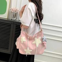 Bolsa de Veludo Grande com Design de Estrela - Para Estudantes e Viagens Bolsa de Veludo Grande com Design de Estrela - Para Estudantes e Viagens