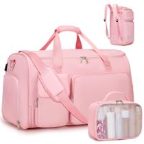 Bolsa de vestuário ACESAK 2 em 1 conversível Carry On Duffle rosa