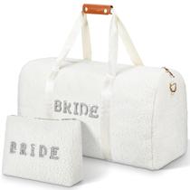 Bolsa de viagem Cosblank Bride Wool Plush com compartimento para sapatos