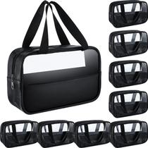 Bolsa de viagem cosmética Buryeah translúcida impermeável preta x9