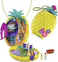 Bolsa de viagem de abacaxi Toy Polly Pocket 2 em 1 com microbonecas