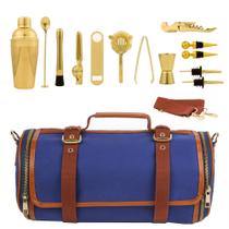 Bolsa de viagem Discerno Bartender, conjunto de utensílios de bar e coquetel Navy