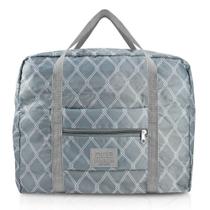 Bolsa De Viagem Dobrável Retangular Estampa Listrada Jacki Design Cinza