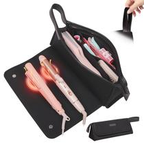 Bolsa de viagem e tapete resistente ao calor para ferramentas de cabelo JKAOO Bolsa de viagem e tapete resistente ao calor para ferramentas de cabelo JKAOO