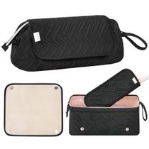 Bolsa de viagem e tapete resistente ao calor para ferramentas de cabelo Leudes Black Bolsa de viagem e tapete resistente ao calor para ferramentas de cabelo Leudes Black