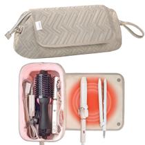 Bolsa de viagem e tapete resistente ao calor para ferramentas de cabelo Leudes Camel Bolsa de viagem e tapete resistente ao calor para ferramentas de cabelo Leudes Camel