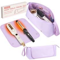 Bolsa de viagem Hair Tools MOKURA Hot com tapete resistente ao calor, roxo