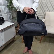 Bolsa de Viagem Luna Preto Croco - Coutre Bolsas