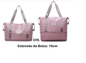 Bolsa De Viagem Multifuncional Dobrável Rosa- Com Extensão