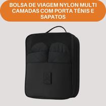 Bolsa de Viagem Nylon Multi Camadas com Porta Tênis e Sapatos Bolsa de Viagem Nylon Multi Camadas com Porta Tênis e Sapatos