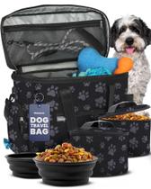 Bolsa de viagem para cães Rubyloo aprovada para avião com tigelas e recipientes Bolsa de viagem para cães Rubyloo aprovada para avião com tigelas e recipientes