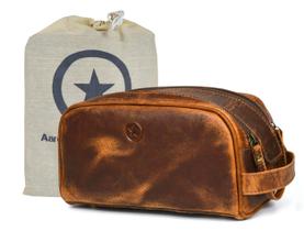 Bolsa de viagem para higiene pessoal Aaron Leather Goods Premium Leather Bolsa de viagem para higiene pessoal Aaron Leather Goods Premium Leather