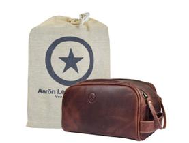 Bolsa de viagem para higiene pessoal Aaron Leather Goods Premium Leather