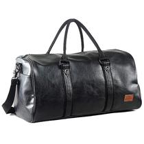 Bolsa de viagem Seyfocnia Leather Waterproof Weekender Black Bolsa de viagem Seyfocnia Leather Waterproof Weekender Black