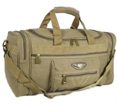 Bolsa de viagem transversal lona reforçada resistente 50L marrom Bolsa de viagem transversal lona reforçada resistente 50L marrom