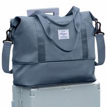 Bolsa de viagem WONHOX, bolsa de ginástica impermeável para mulheres, azul