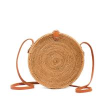 Bolsa de vime Novum Crafts Round para mulheres, feita à mão, marrom Bolsa de vime Novum Crafts Round para mulheres, feita à mão, marrom