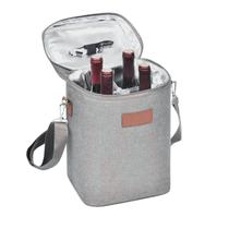 Bolsa de Vinho para 4 Garrafas Térmica Portátil Divisórias Multiuso