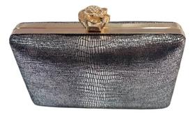 Bolsa Dourada Prateada Preto Holográfica Fecho Formato Flor