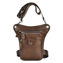 Bolsa Drop Leg KPYWZER de couro vintage para homens e mulheres marrom