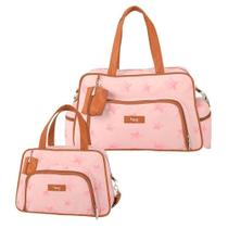 Bolsa E Frasqueira Maternidade Céu Estrelado Rosa - Hug Bolsa E Frasqueira Maternidade Céu Estrelado Rosa - Hug