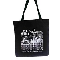 Bolsa Ecobag 100% algodão BLACK Estampa Clássicos do Rio Bolsa Ecobag 100% algodão BLACK Estampa Clássicos do Rio