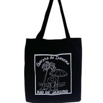 Bolsa Ecobag 100% algodão BLACK Estampa Garota de ipanema