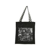 Bolsa Ecobag 100% algodão Black Estampa GATOS (Alça xadrez)