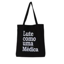 Bolsa Ecobag 100% algodão Black Estampa LUTE COMO MÉDICA Bolsa Ecobag 100% algodão Black Estampa LUTE COMO MÉDICA