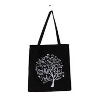 Bolsa Ecobag 100% algodão Black Estampa RAÍZES