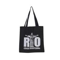 Bolsa Ecobag 100% algodão Black Estampa RIO Bolsa Ecobag 100% algodão Black Estampa RIO