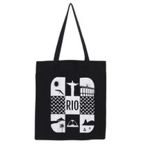 Bolsa Ecobag 100% algodão Black Estampa RIO SUN Bolsa Ecobag 100% algodão Black Estampa RIO SUN