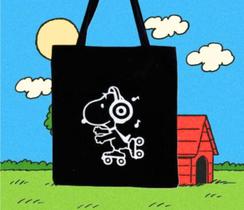 Bolsa Ecobag 100% algodão Black Estampa SNOOPY MUSIC
