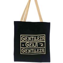 Bolsa Ecobag 100% algodão Black Gentileza (Alça branca)