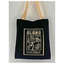 Bolsa Ecobag 100% algodão Black Globo (Alça branca) Bolsa Ecobag 100% algodão Black Globo (Alça branca)
