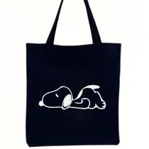 Bolsa Ecobag 100% algodão Black SNOOPY TIRED Bolsa Ecobag 100% algodão Black SNOOPY TIRED