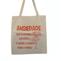 Bolsa Ecobag 100% algodão Estampa ANSIEDADE - CARIOCA MAIS