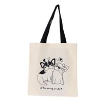 Bolsa Ecobag 100% algodão Estampa DOG LOVE (Alça preta)