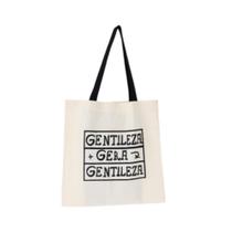 Bolsa Ecobag 100% algodão Estampa GENTILEZA (Alça preta)