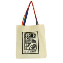 Bolsa Ecobag 100% algodão Estampa GLOBO Alça arco-íris