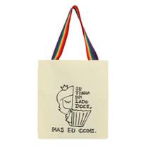 Bolsa Ecobag 100% algodão Estampa LADO DOCE (Alça arco-íris)