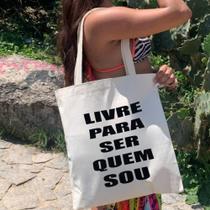 Bolsa Ecobag 100% algodão Estampa LIVRE Bolsa Ecobag 100% algodão Estampa LIVRE