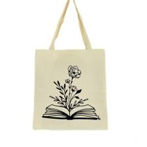 Bolsa Ecobag 100% algodão Estampa LIVRO FLOWER