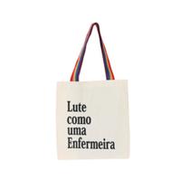 Bolsa Ecobag 100% algodão Estampa LUTE COMO ENF (arco-íris)