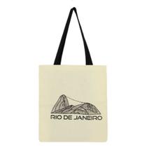 Bolsa Ecobag 100% algodão Estampa PÃO DE AÇÚCAR (Alça preta)