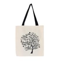 Bolsa Ecobag 100% algodão Estampa RAÍZES (Alça preta)