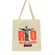 Bolsa Ecobag 100% algodão Estampa RIO (laranja neon)